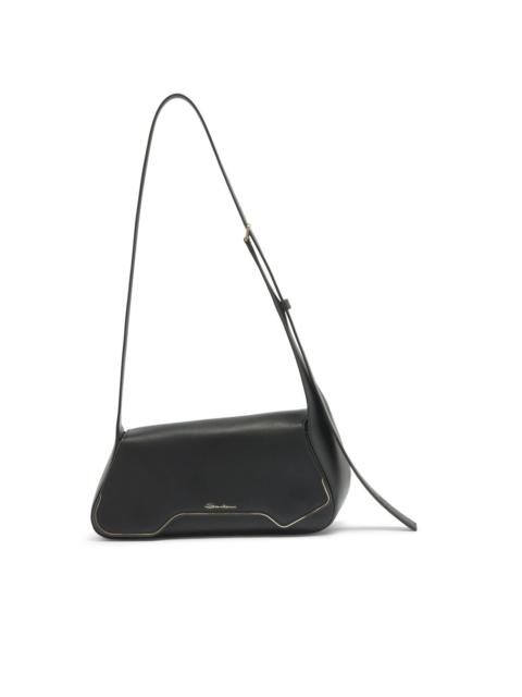 Santoni Black leather The Pluto bag