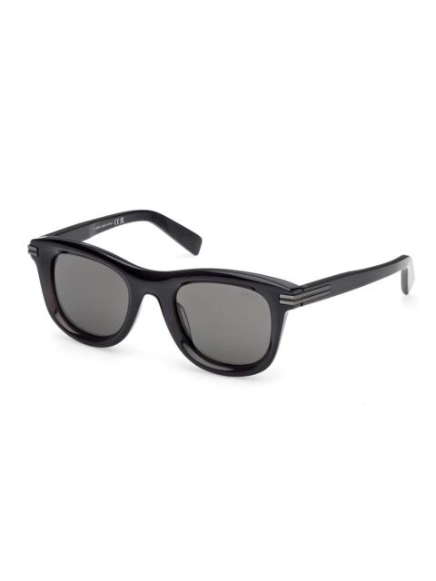 ZEGNA Zegna Polarized Smoke Square Men's Sunglasses EZ0269 20D 50