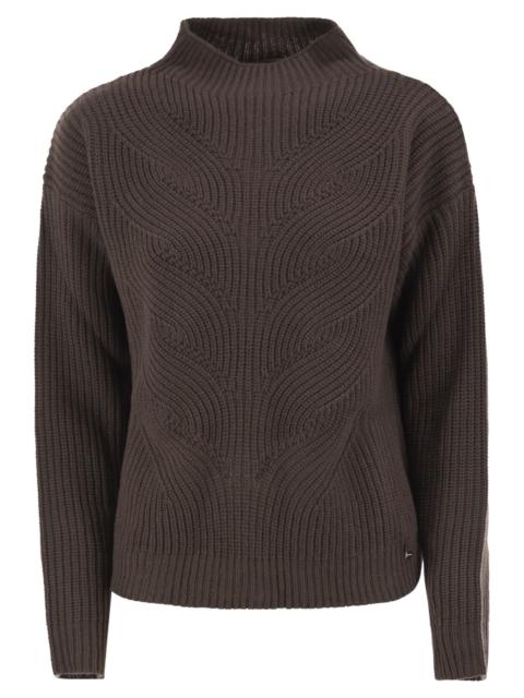Herno Herno Women Pure Wool Jumper With Textured Knit And High Neck