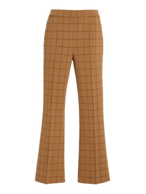 HIGH SPORT Windowpane Knit Kick Pants tan