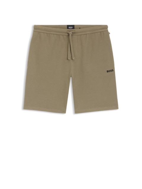 BOSS EMBROIDERED-LOGO PYJAMA SHORTS IN A COTTON BLEND