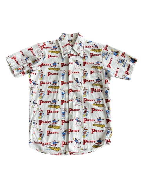 Other Designers Final Blow - Vintage 1970s Pabst PBR Printed Collared Button Up Shirt SZ S