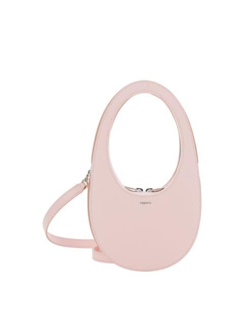 COPERNI Coperni Mini Swipe Pink Crossbody Bag With Embossed Logo And Removable Shoulder Strap In Leather