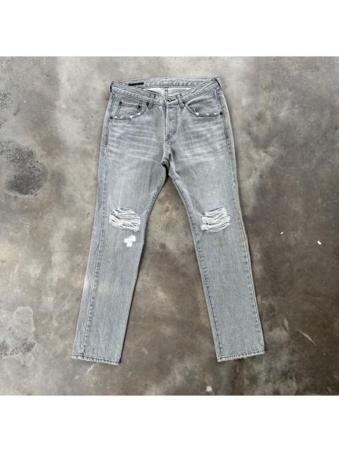 Other Designers Vintage Japanese Faded Black Distressed Denim Jean Pant