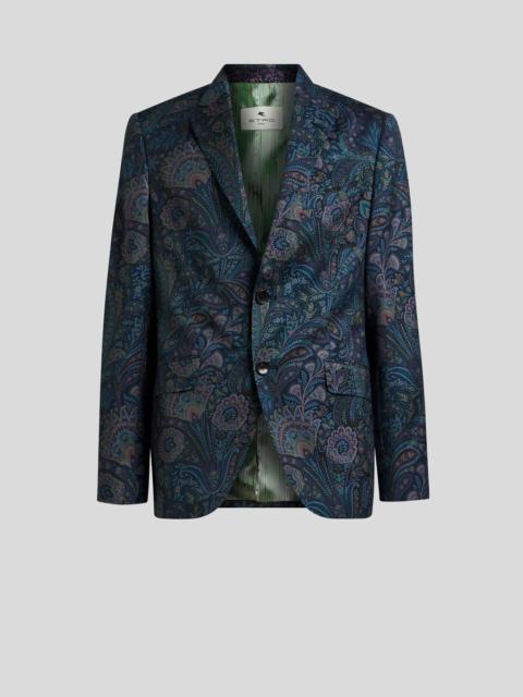 Etro SINGLE-BREASTED WOOL JACKET WITH FLORAL MOTIF