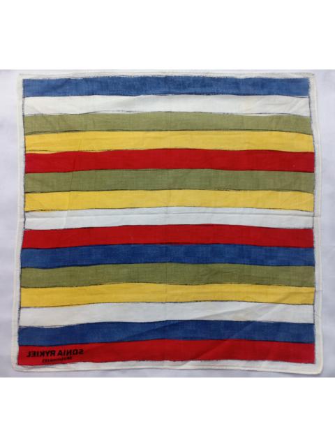 Other Designers Designer - SONIA RYKIEL Handkerchief Scarf Nice Striped Pocket Square