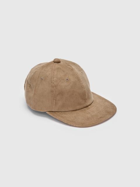 BEAMS PLUS 6-Panel Regimental Strap Corduroy Cap in Beige