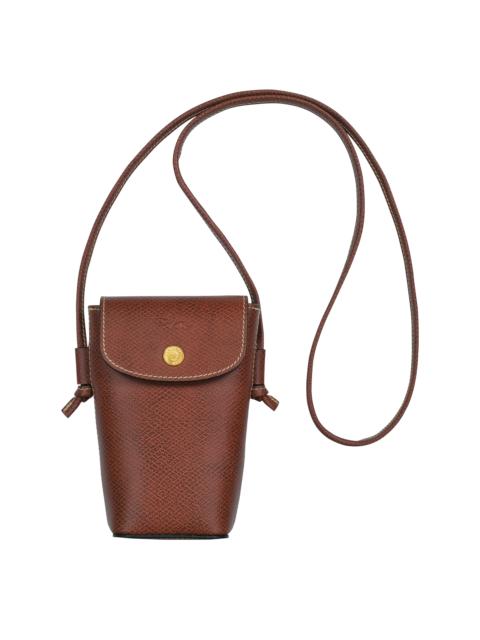 Longchamp Épure Phone case with leather lace Brown - Leather