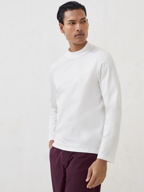 Brunello Cucinelli Cotton jersey mock neck long sleeve T-shirt