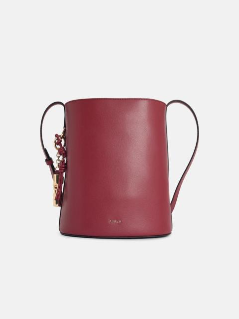 FURLA ROXIE' BUCKET BAG IN BURGUNDY LEATHER