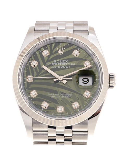 ROLEX Rolex Datejust 36 Olive Green Palm Motif Diamond Dial Automatic Men's Jubilee Watch M126234-0055