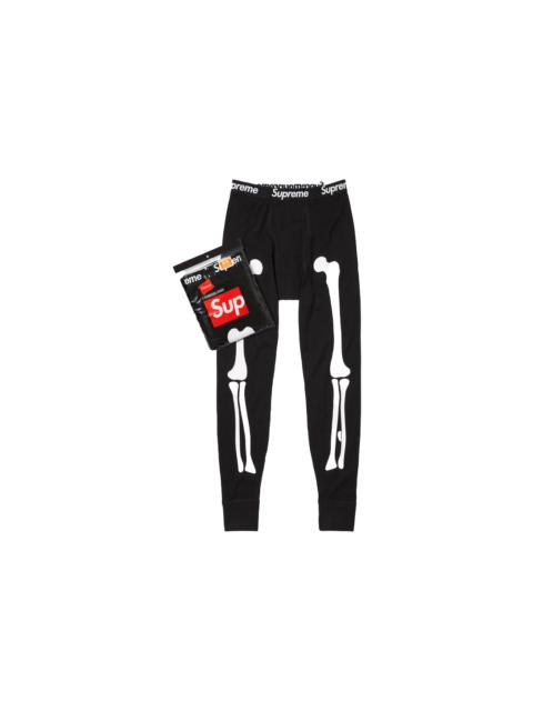 Supreme Hanes® Bones Thermal Pant (1 Pack) "FW 24 Black"