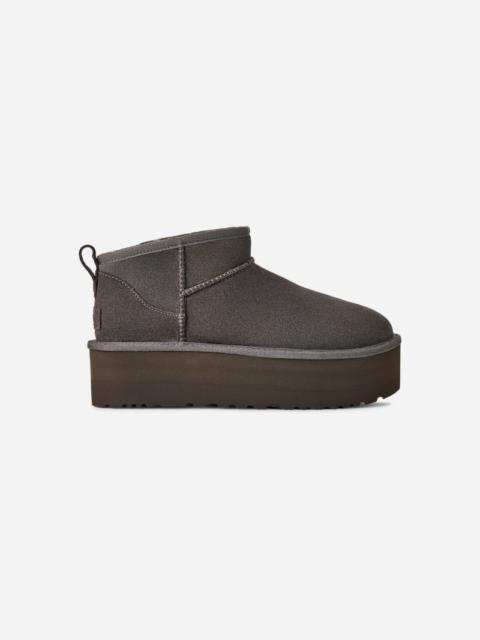 UGG ® Women's Classic Ultra Mini Platform Suede Classic Boots in Charcoal