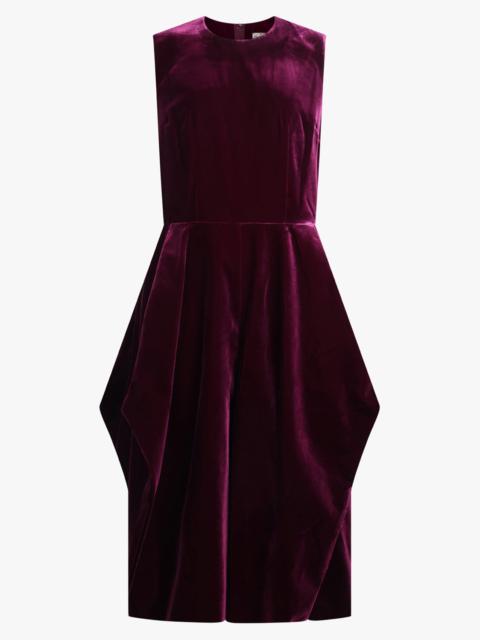 Comme Des Garçons VELVET PINAFORE JUMPSUIT WITH BALLOON LEG | PURPLE