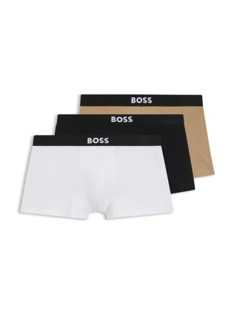 BOSS THREE-PACK OF STRETCH TRUNKS IN COTTON