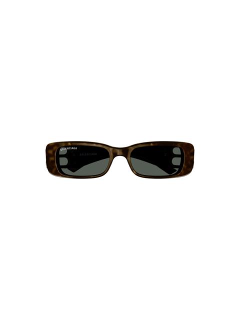 BALENCIAGA WOMEN'S DYNASTY RECTANGLE SUNGLASSES (HAVANA/GOLD)