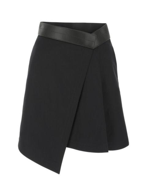 Loewe Woman Black Cotton Blend Mini Skirt