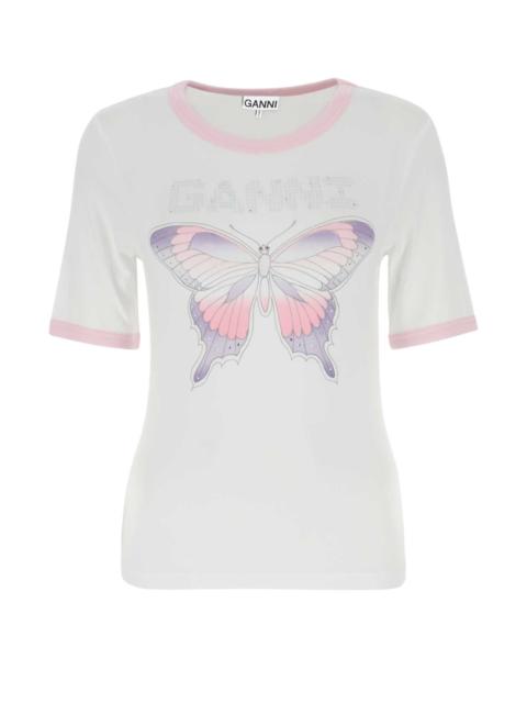 GANNI Ganni Women White Stretch Lyocell T-Shirt