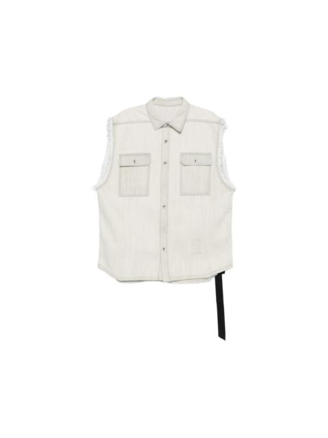 Rick Owens DRKSHDW DENIM VEST - SL TOMMY JUMBO OUTERSHIRT MILK