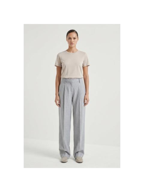 Brunello Cucinelli Brunello Cucinelli Wolight Grey Linen Wool Trousers