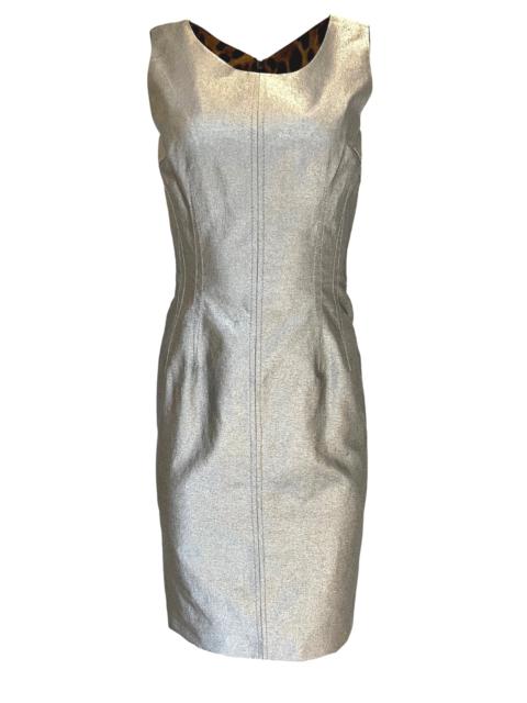Silver Silk Midi Dress