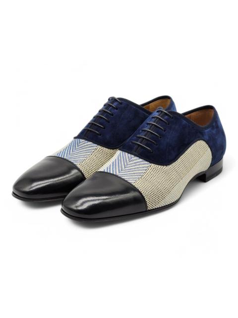 Christian Louboutin Greggo Leather/Fabric Oxford Shoes - Blue EU 42 / US 9 $995