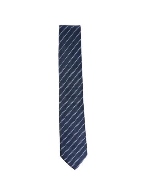 GIORGIO ARMANI Giorgio Armani Men Pure Silk Tie With Diagonal Jacquard Stripes