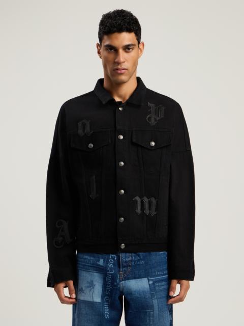 Palm Angels Gothic Logo Denim Jacket