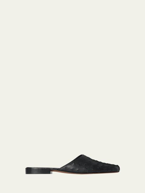 The Row Penelope Ostrich Leather Mules