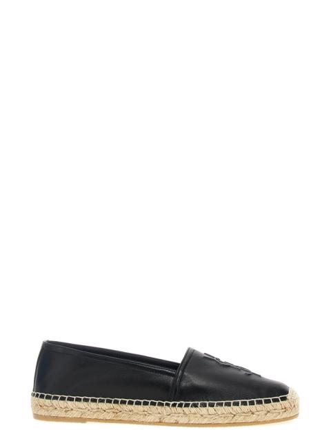 SAINT LAURENT Logo leather espadrilles