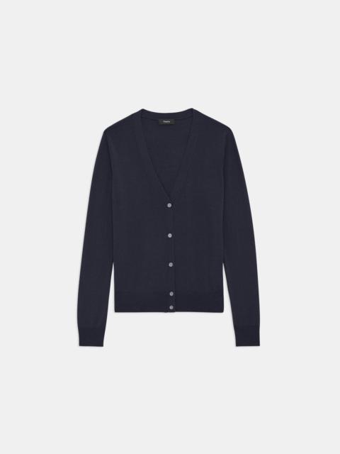 Theory V-Neck Cardigan in Regal Wool