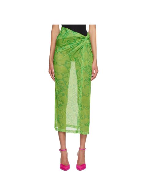 ATLEIN Green Printed Midi Skirt