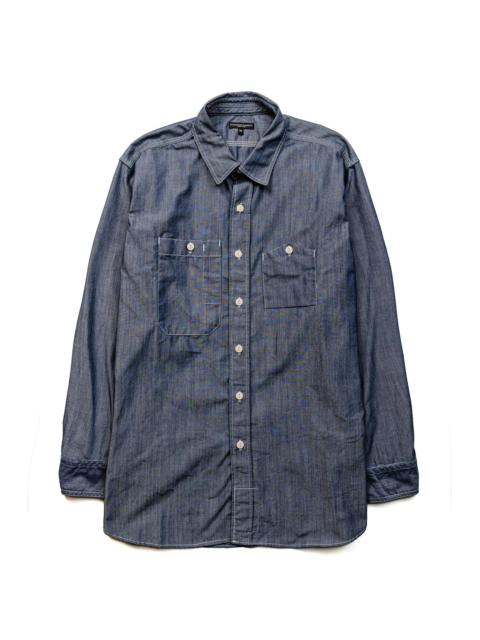 Engineered Garments Work Shirt Blue Cotton Chambray