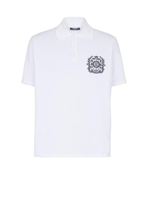 Balmain Cotton polo shirt with Écusson print