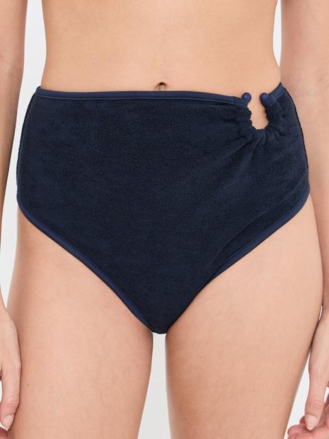 Johanna Ortiz Terry Navy Susurro Del Agua Bikini Bottoms