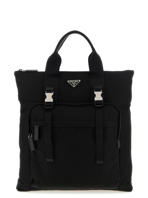 Prada Re-Nylon and Saffiano backpack shopping bag