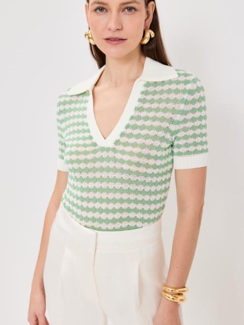 Zimmermann Everley Scallop Knit Polo Tee