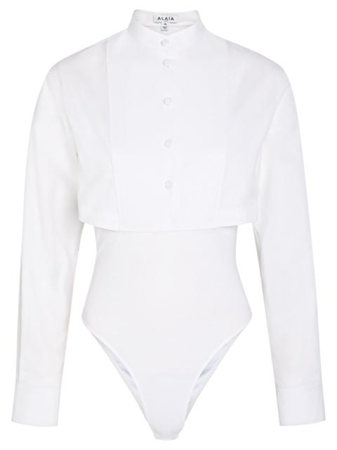 Alaïa Alaïa Cropped Shirt Cotton Bodysuit