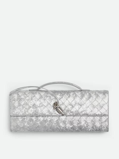 Bottega Veneta Bottega Veneta – Andiamo Long Clutch With Handle – Silver