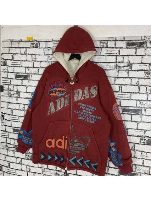 adidas Vintage 90s Adidas Art Sherpa Hoodie Jacket