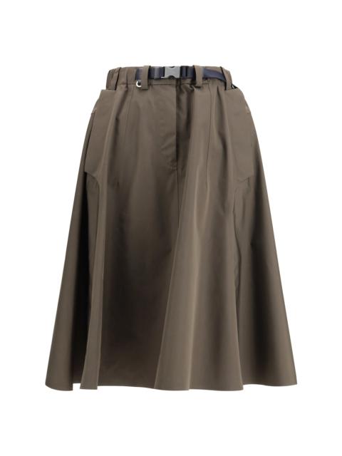 Prada Prada Nylon Midi Skirt Mimetico Women