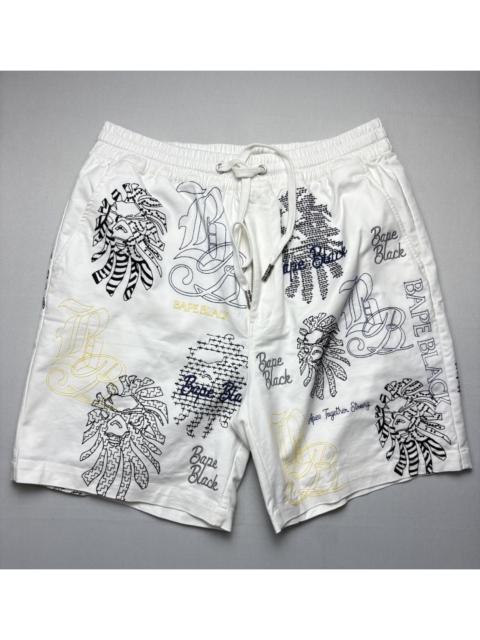 A BATHING APE® RARE BAPE BLACK Graphic Stitch Shorts - White