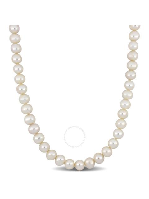 Other Designers AMOUR 9-9.5mm Off-round Freshwater Cultured Men's Pearl Necklace with Large Sterling Silver Lobster 