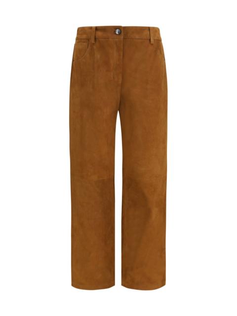 MAGDA BUTRYM Magda Butrym Corduroy-effect Leather Pants Brown
