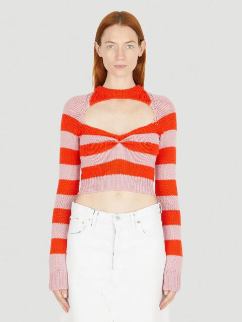 Marni Cut Out Striped Knit Top