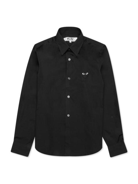 Comme des Garçons PLAY COMME DES GARCONS PLAY WOMEN'S BLACK HEART BUTTON UP - BLACK