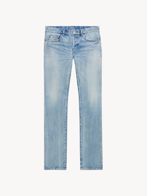 SAINT LAURENT LOW-RISE JEANS IN BLUE BEAT DENIM