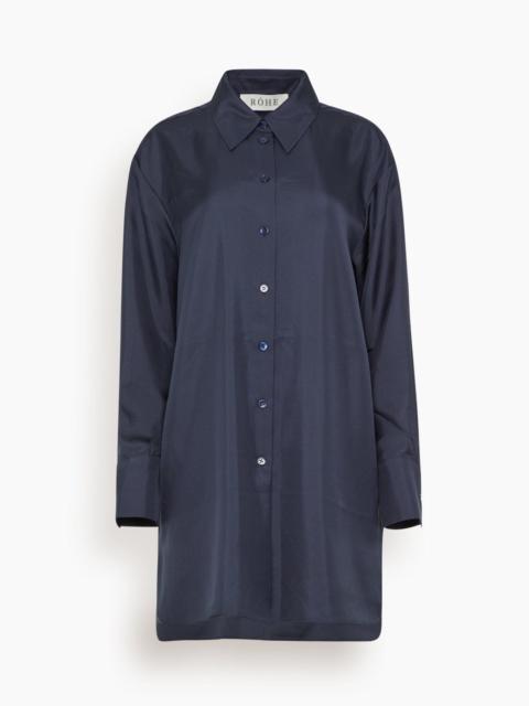 RÓHE Signature Elongated Silk Shirt in Night