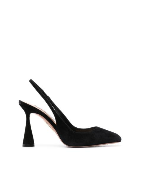 AQUAZZURA Amore 100mm suede pumps
