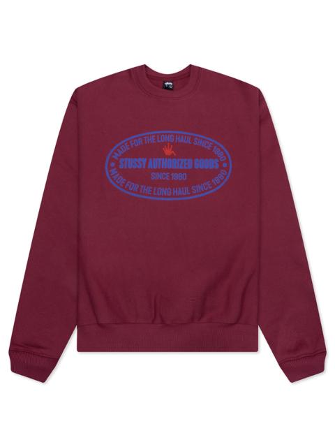 Stüssy AUTHORIZED CREW - WINE